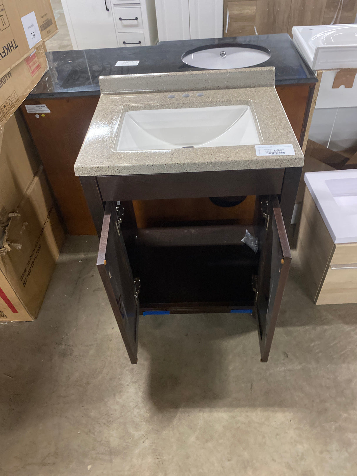 Delridge 24 in. W x 19 in. D x 35 in. H Single Sink Bath Vanity in Chocolate with Caramel Cultured Marble Top