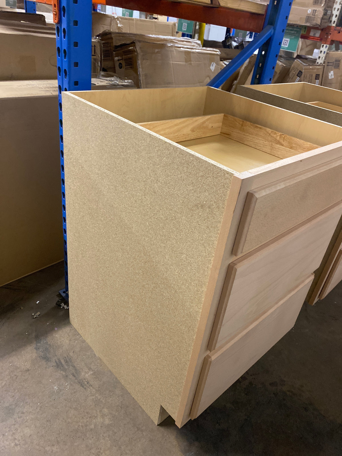 24 in. W x 24 in. D x 34.5 in. H Assembled Drawer Base Kitchen Cabinet in Unfinished with Recessed Panel