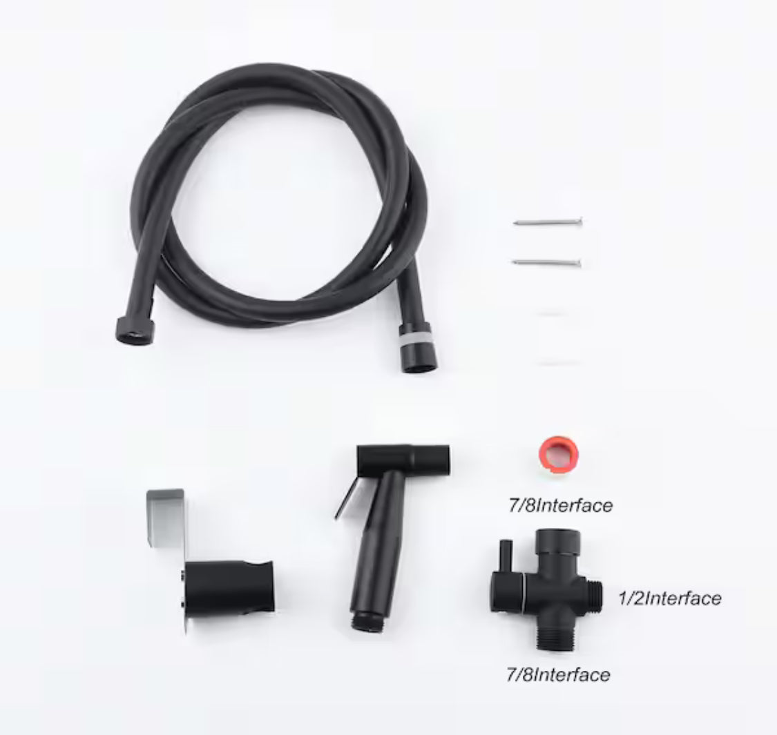 Bidet Sprayer Bidet Attachment with Lever Control in Matte Black
