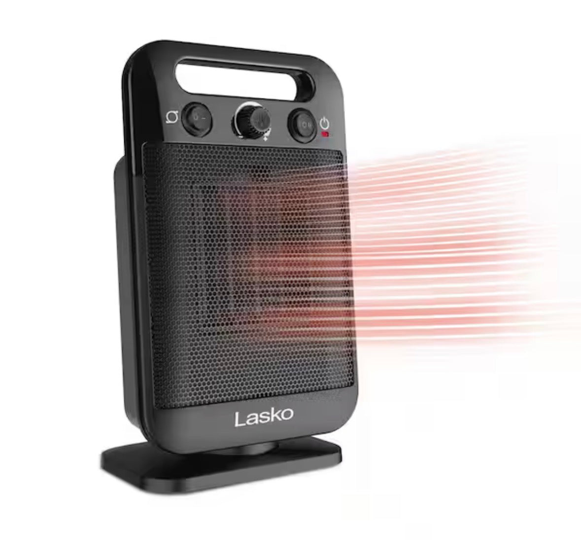 MyHeat Go 1500-Watt 12 in. Black Electric Tabletop Ceramic Space Heater with Overheat Protection & Adjustable Thermostat