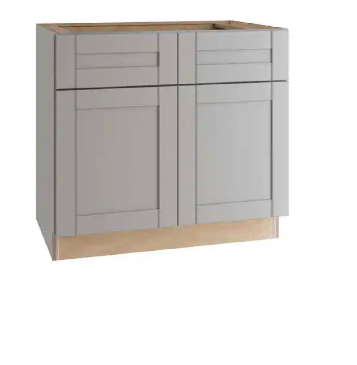 Richmond Vesuvius Gray Plywood Shaker Ready to Assemble Base Kitchen Cabinet Soft Close 36 in W x 24 in D x 34.5 in H