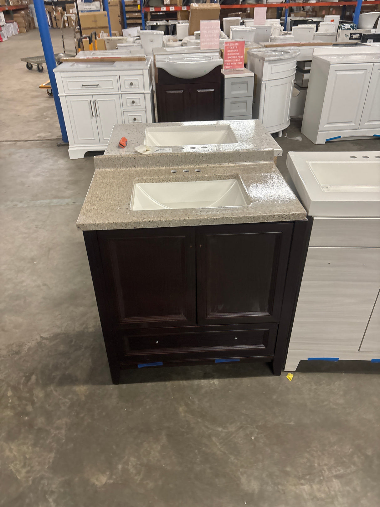 Delridge 31 in. Single Sink Chocolate Bath Vanity with Caramel Cultured Marble Top (Assembled)