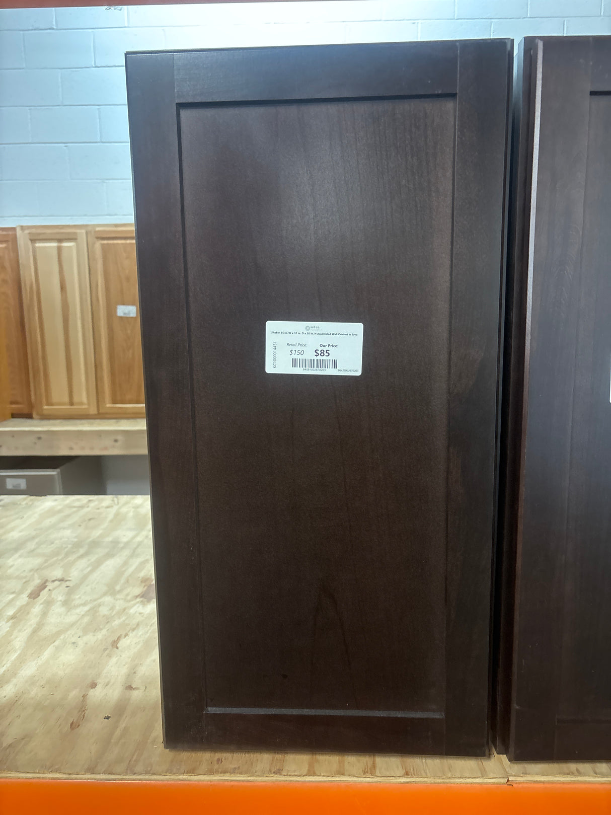 Shaker 15 in. W x 12 in. D x 30 in. H Assembled Wall Cabinet in Java