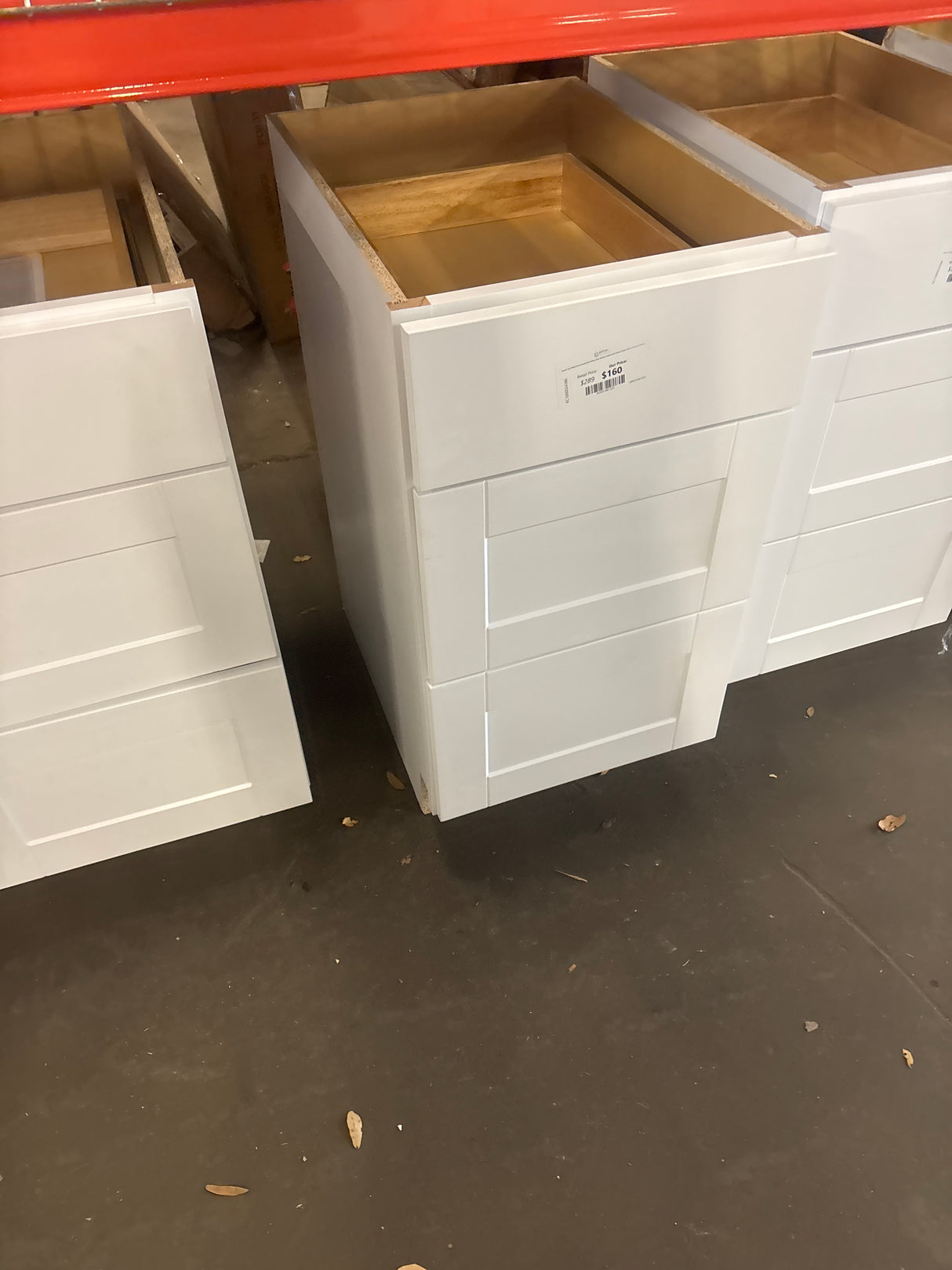 Shaker Satin White Stock Assembled Drawer Base Kitchen Cabinet with Drawer Glides (18 in. x 34.5 in. x 24 in.)