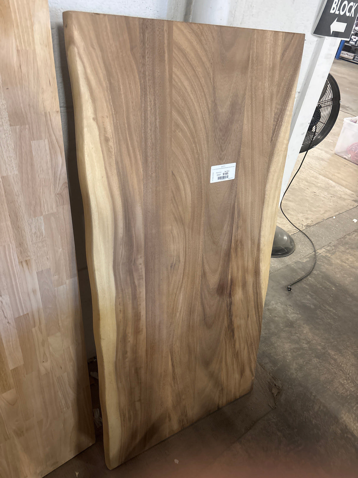 5 ft. L x 30 in. D Unfinished Saman Solid Wood Butcher Block Desktop Countertop With Live Edge