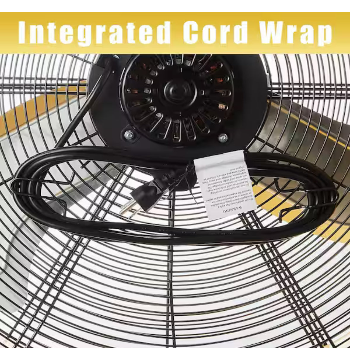 24 in. 8800 CFM High Velocity Industrial Drum Fan in Yellow, 3-Speed Heavy-Duty Fan for Warehouse and Basement