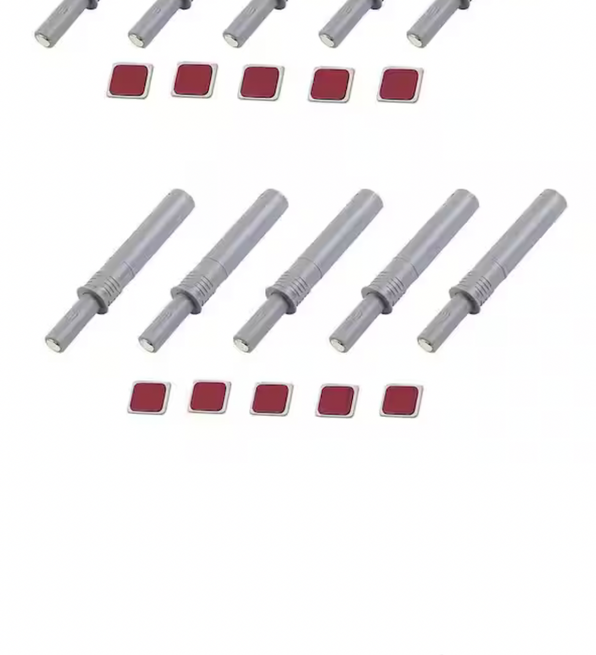 10-Pack Gray Magnetic Push Latches for Cabinet Door, Cabinet Magnet Latch, Soft Quiet Close Closers for Drawer Door