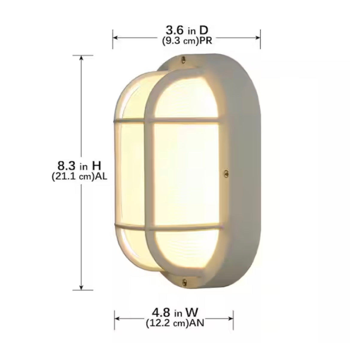 White LED Outdoor Bulkhead Light with CCT Color Switchable from 3000K, 4000K, 5000K