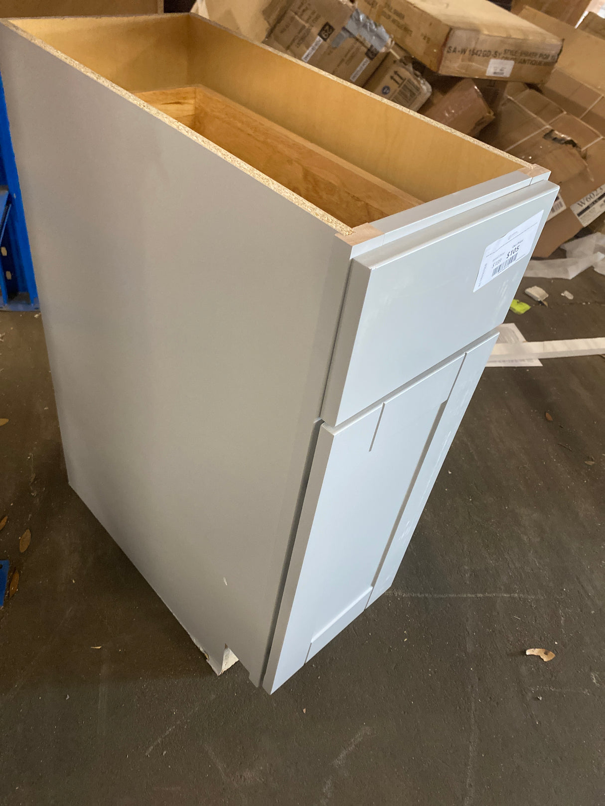 Shaker Dove Gray Stock Assembled Base Kitchen Cabinet with Ball-Bearing Drawer Glides (12 in. x 34.5 in. x 24 in.)