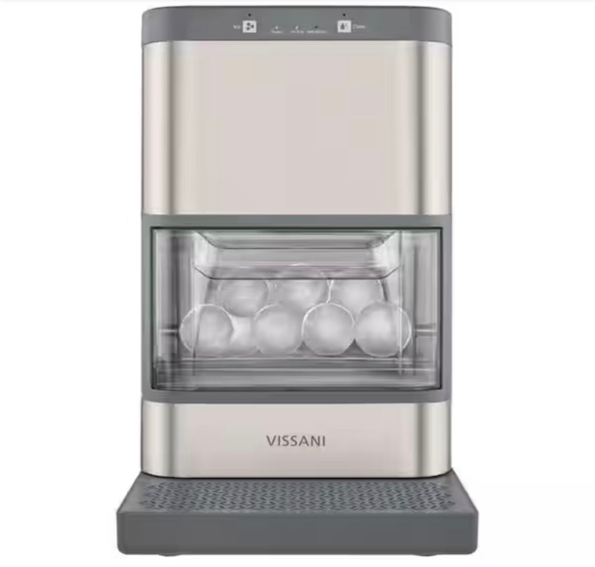 5.12 lbs. Countertop Portable Whiskey Ball Shaped Ice Maker in Stainless Steel