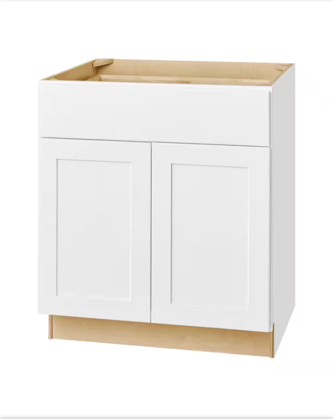Avondale Shaker Alpine White Ready to Assemble Plywood 30 in Base Kitchen Cabinet (30 in W x 24 in D x 34.5 in H)