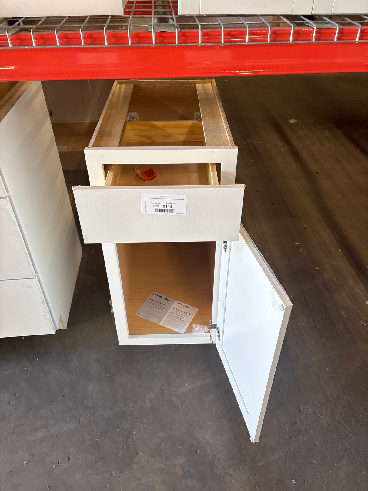 Westfield Feather White Shaker Stock Assembled Base Kitchen Cabinet (15 in. W x 23.75 in. D x 35 in. H)