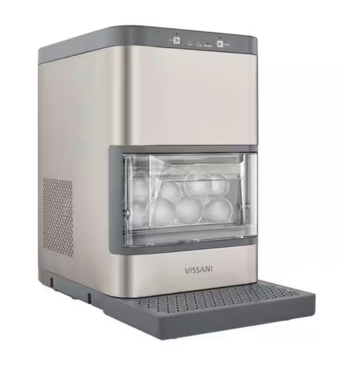 5.12 lbs. Countertop Portable Whiskey Ball Shaped Ice Maker in Stainless Steel