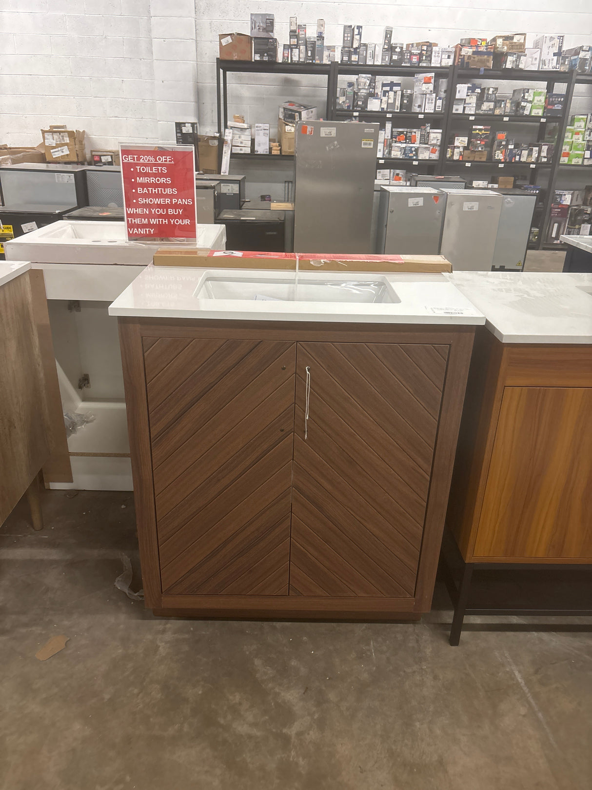 Huckleberry 30 in. W x 19 in. D x 34 in. H Single Sink Bath Vanity in Spiced Walnut with White Engineered Stone Top