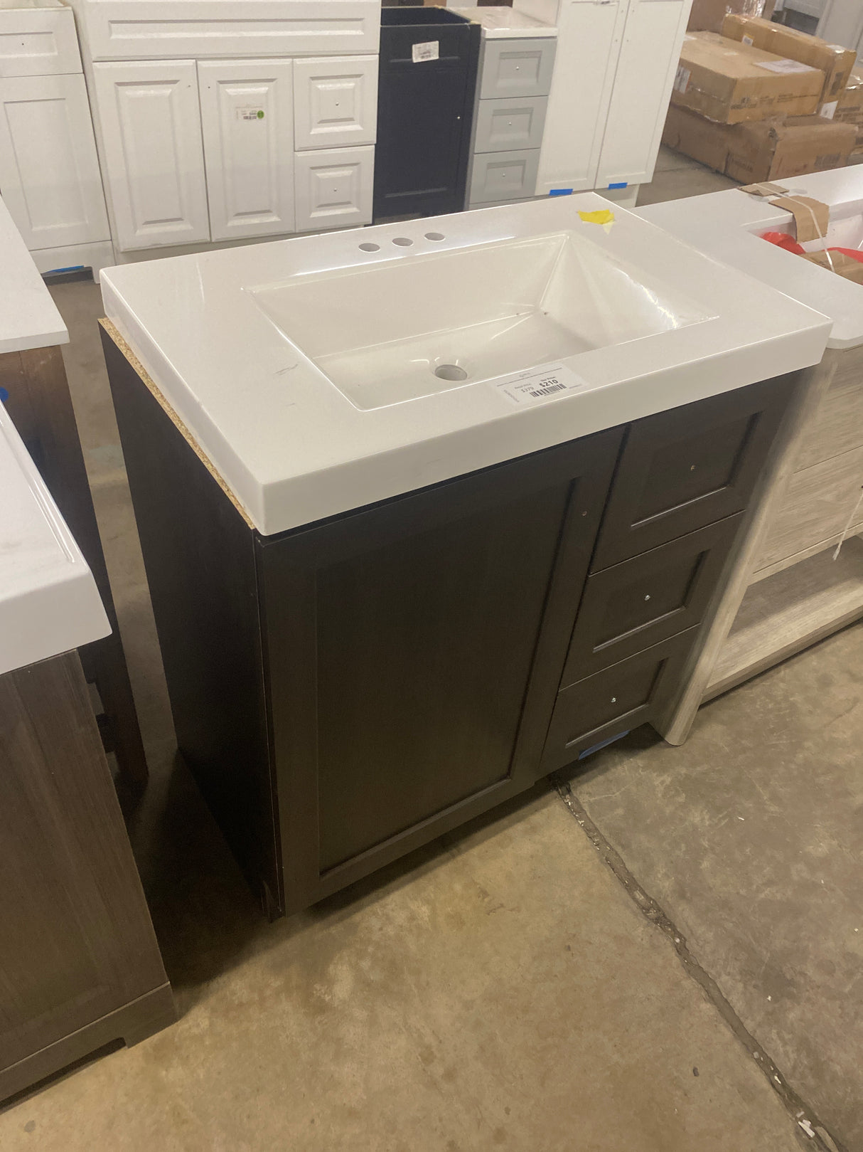 Bannister 31 in. Single Sink Dusk Bath Vanity with White Cultured Marble Top (Assembled)