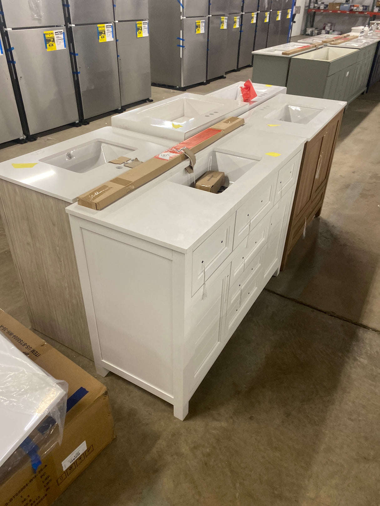 Hanna 48 in. Single Sink White Bath Vanity with White Engineered Stone Top (Assembled)