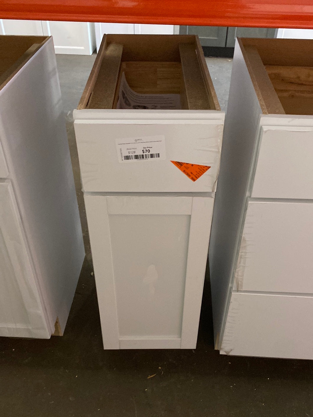 Courtland Shaker Assembled 12 in. x 34.5 in. x 24 in. Stock Base Kitchen Cabinet in Polar White Finish