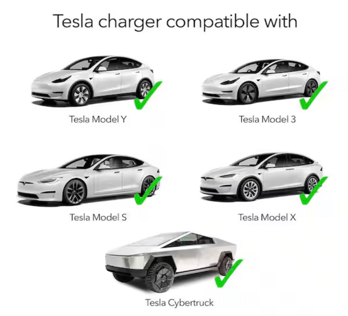 Level 2 Tesla Charger-240V, 40 Amp, NEMA 14-50 Plug, 16 ft. Extension Cord-Portable Electric Car Charger for Tesla