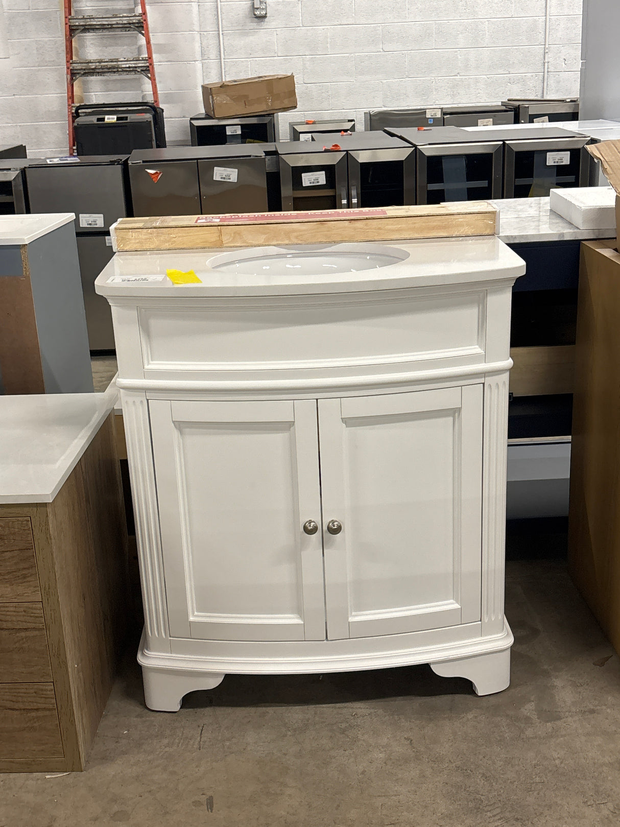 Terryn 31 in. W x 20 in. D x 35 in. H Vanity in White with Engineered White Marble Top and White Sink