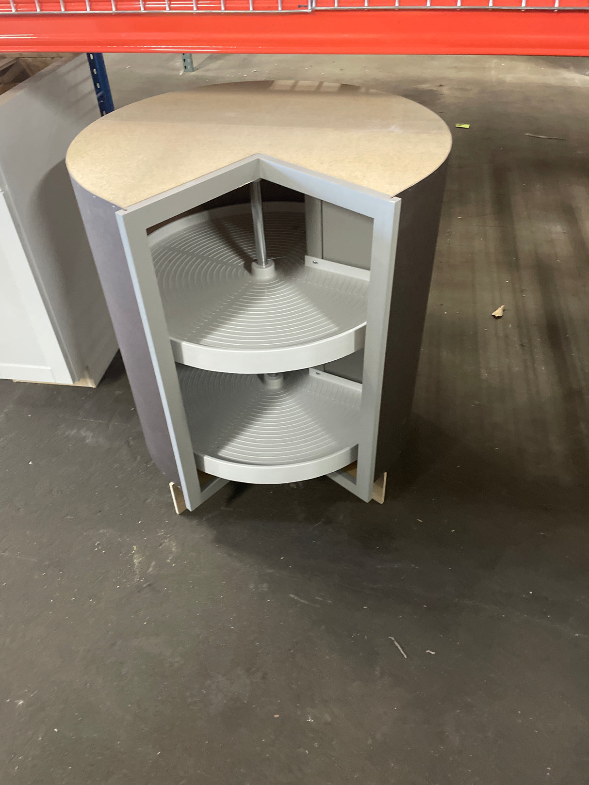 Westfield Feather White Shaker Stock Lazy Suzan Corner Base Kitchen Cabinet (36 in. W x 23.75 in. D)