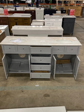 Load image into Gallery viewer, Hampton Harbor 72 in. W x 22 in. D Double Bath Vanity in Dove Grey with Marble Vanity Top in White
