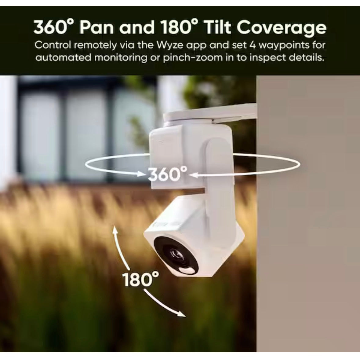 Cam Pan v4, 4K UHD Indoor/Outdoor, Plug-In, Pan/Tilt Security Camera with Color Night Vision, 2-Way Audio in White
