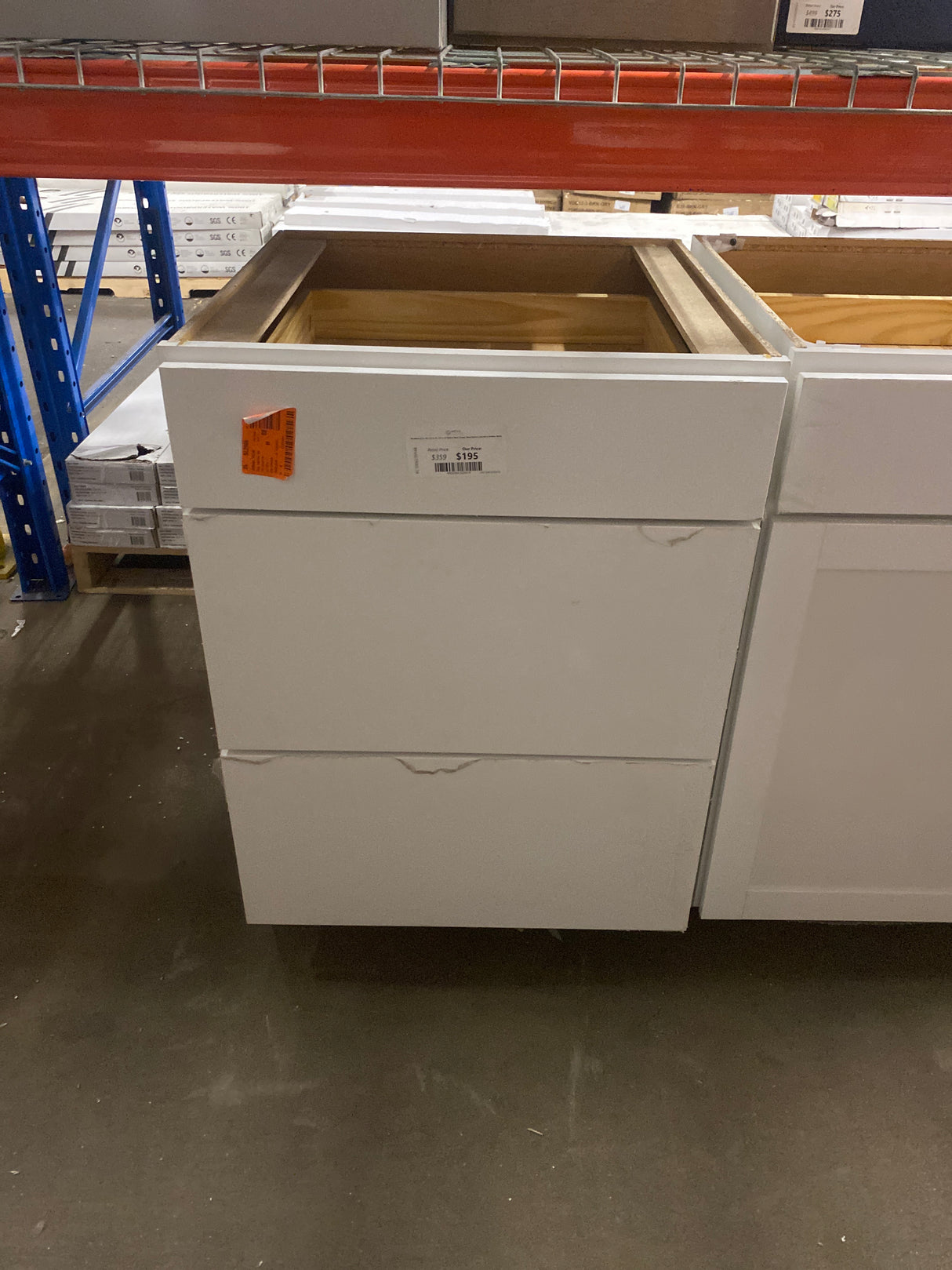 Westfield 24 in. W x 24 in. D x 35 in. H Shaker Stock Drawer Base Kitchen Cabinet in Feather White