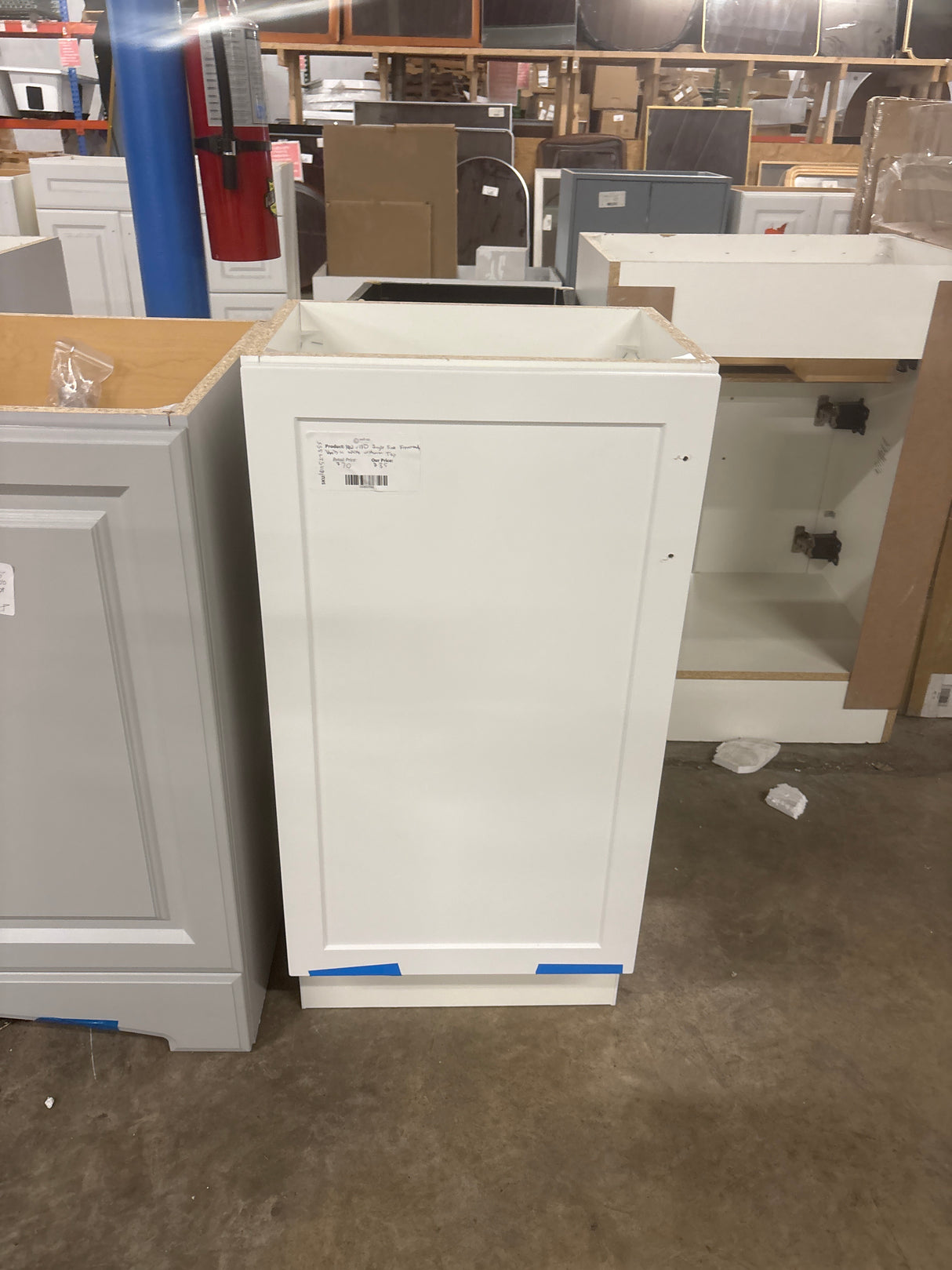 19 in. W x 18 in. D x 34 in. H Single Sink Freestanding Bath Vanity in White without Top
