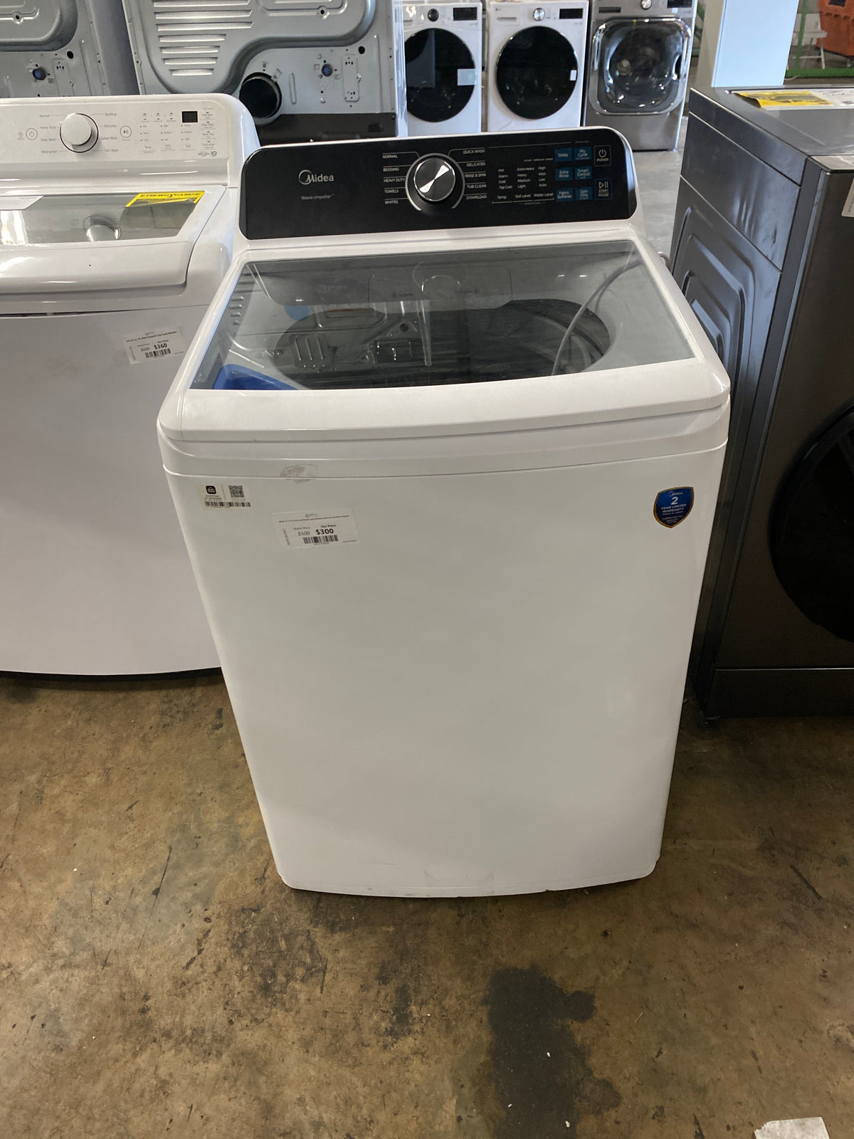 Midea 4.5 cu. ft. Top Load Washer with Stainless Steel Tub and Wave Impeller