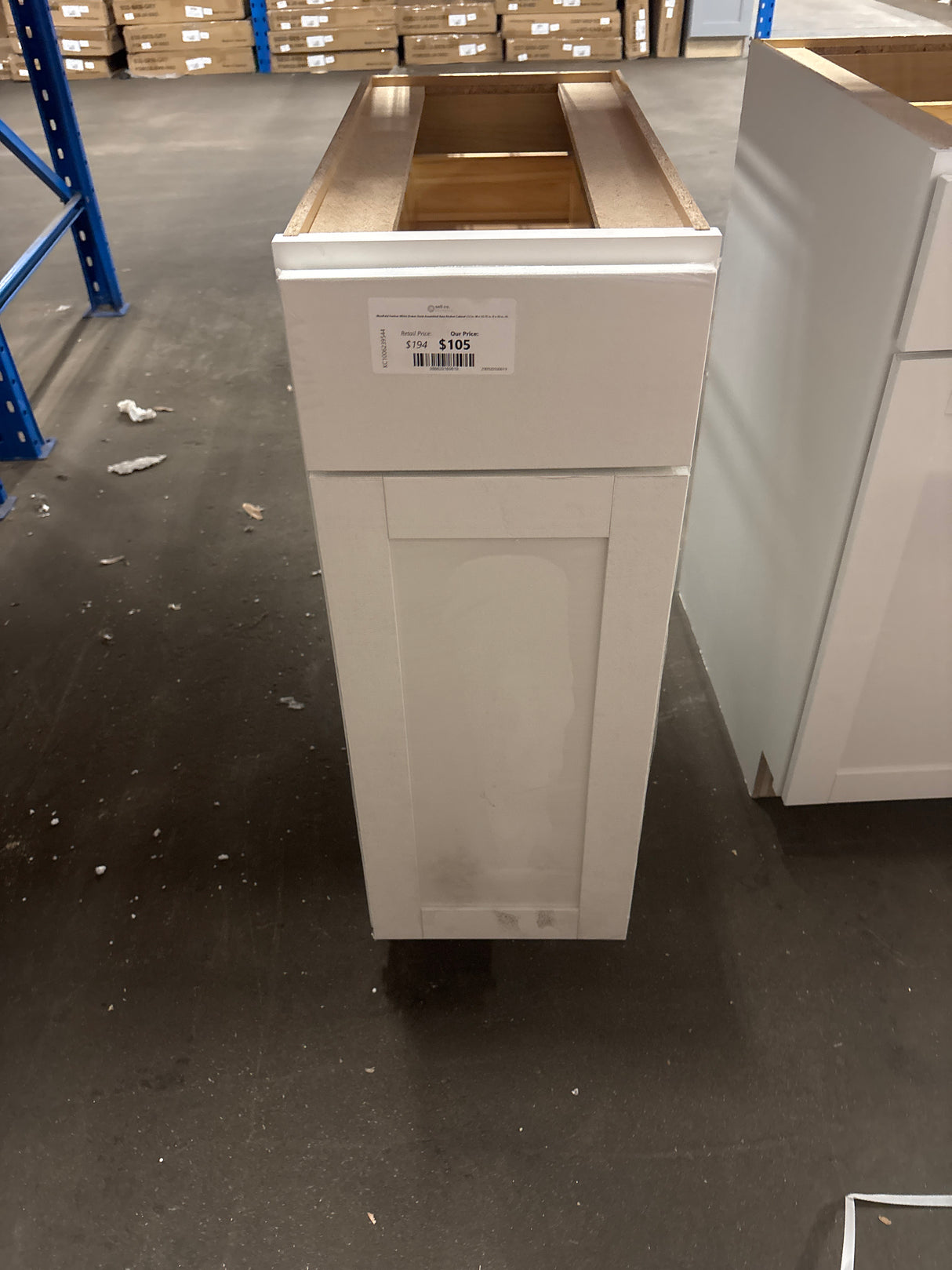 Westfield Feather White Shaker Stock Assembled Base Kitchen Cabinet (12 in. W x 23.75 in. D x 35 in. H)