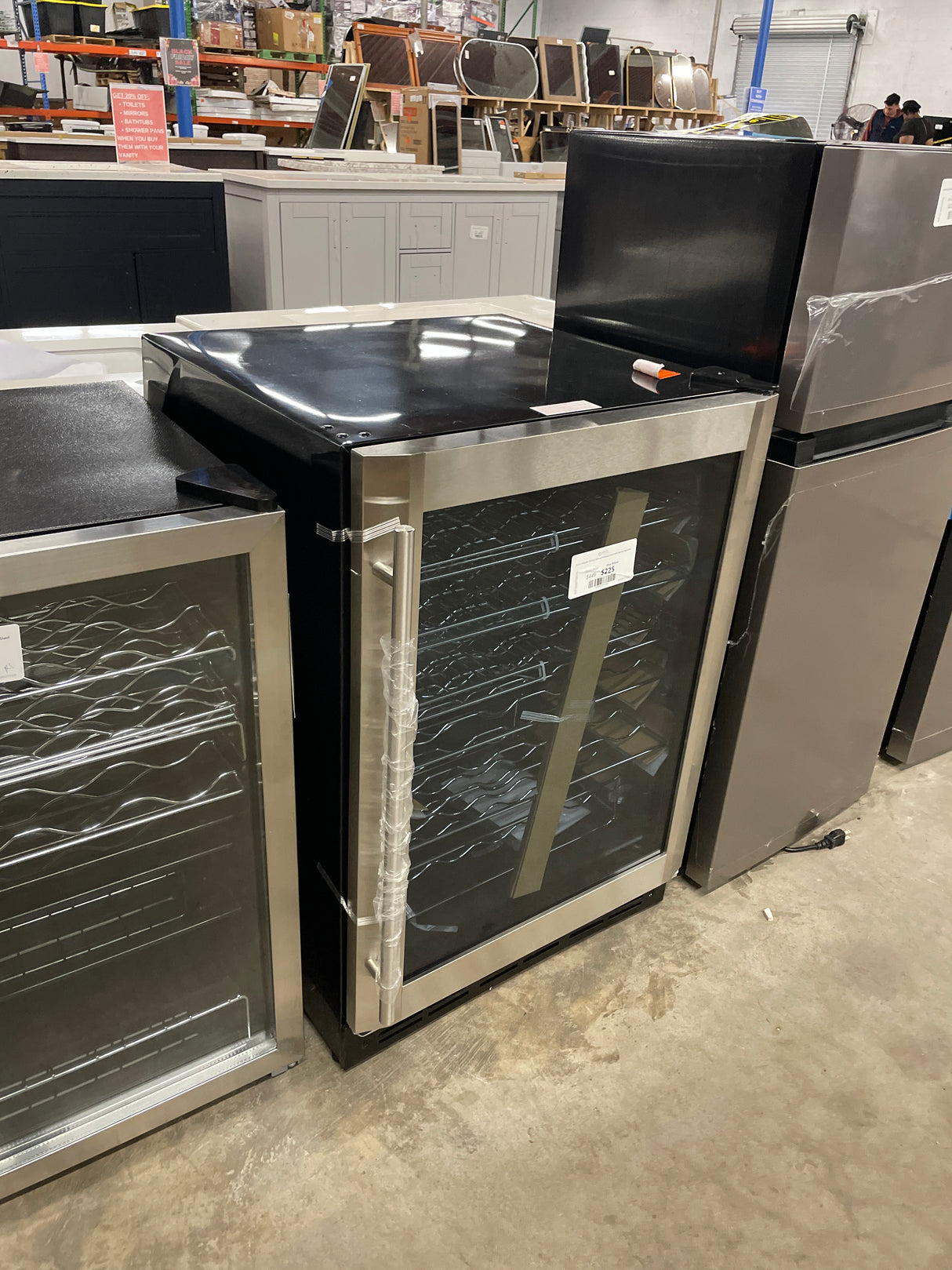 23.4 in. 50 Bottle, 154 Can, Wine and Beverage Cooler with Stainless Steel Door