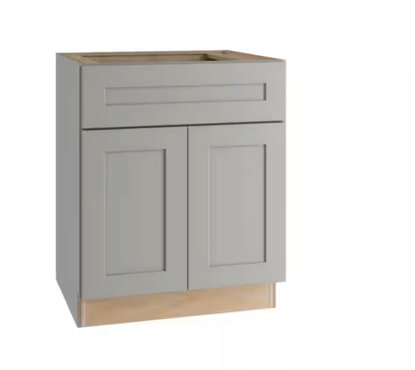 21 in. W x 24 in. D x 34.5 in. H Ready to Assemble Plywood Shaker Drawer Base Kitchen Cabinet in Dove Gray