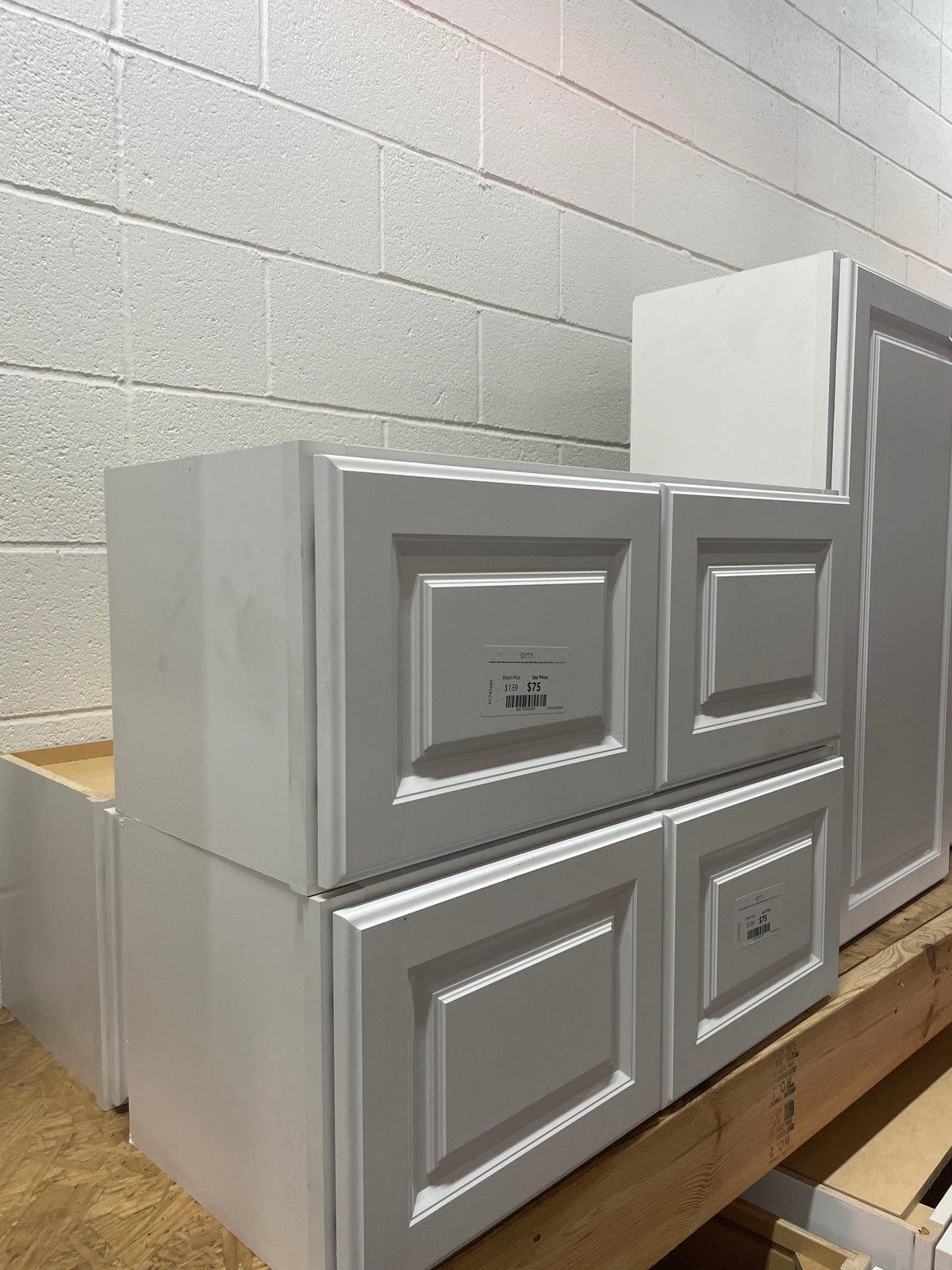 Hampton Satin White Raised Panel Stock Assembled Wall Bridge Kitchen Cabinet (30 in. x 12 in. x 12 in.)