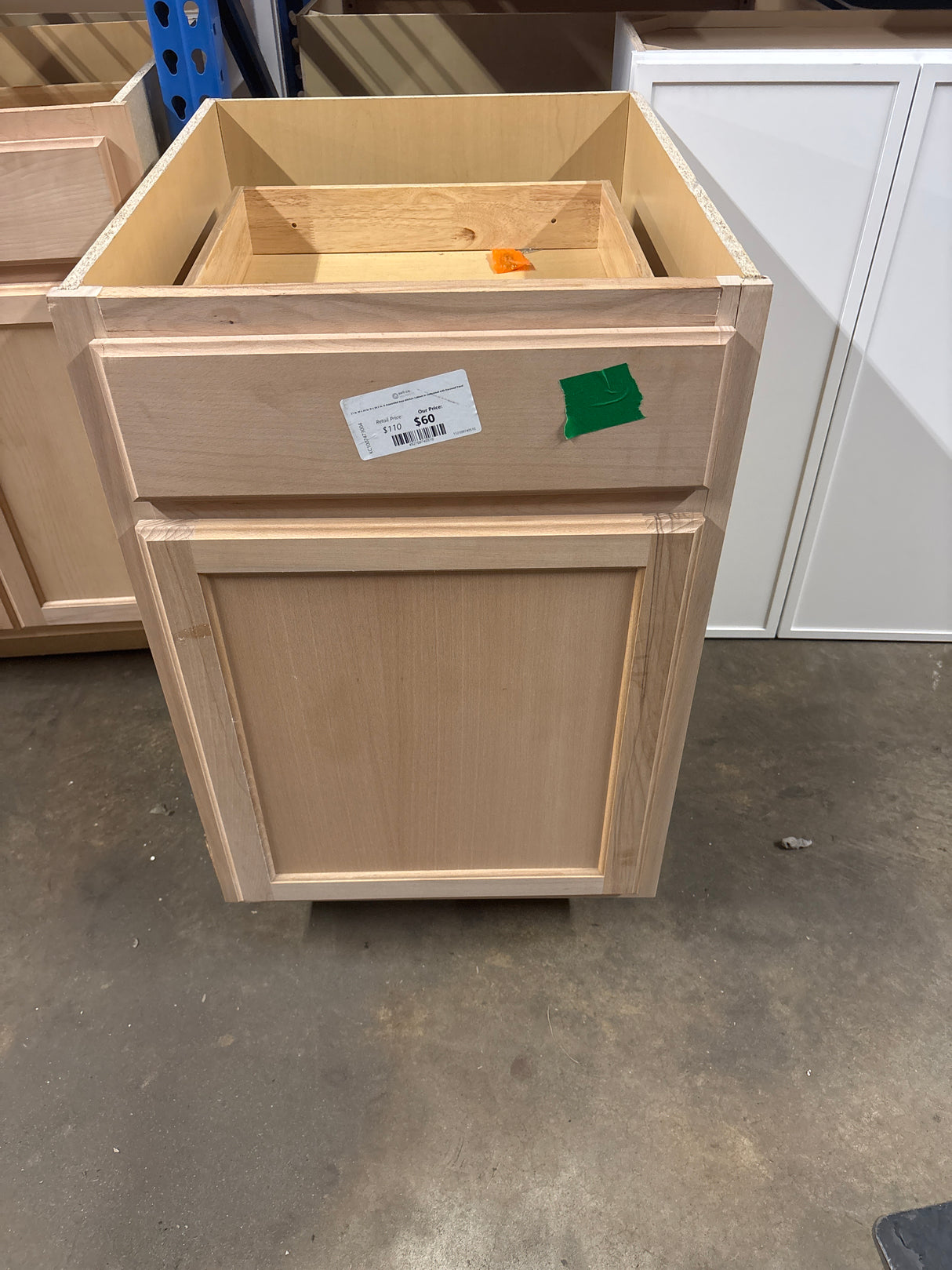 21 in. W x 24 in. D x 34.5 in. H Assembled Base Kitchen Cabinet in Unfinished with Recessed Panel