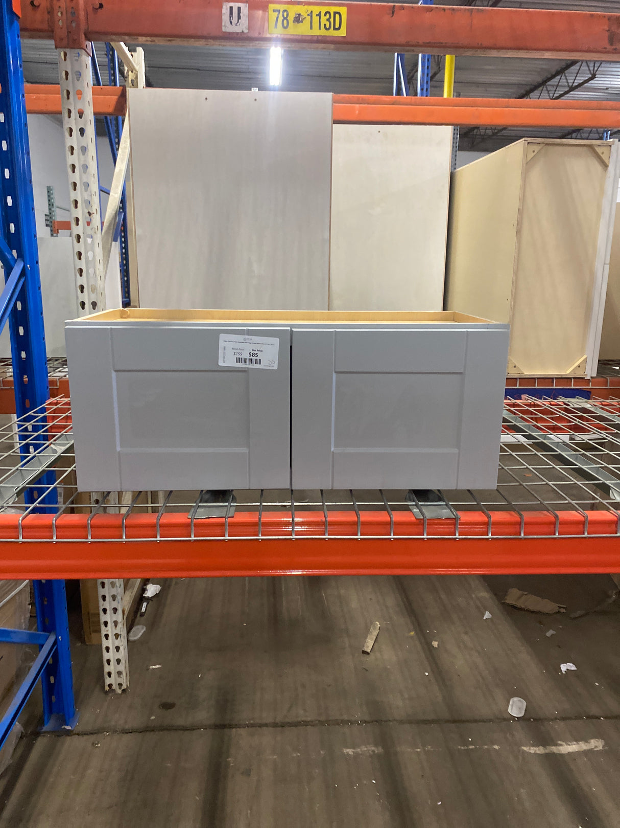 Shaker Dove Gray Stock Assembled Wall Bridge Kitchen Cabinet (30 in. x 12 in. x 12 in.)