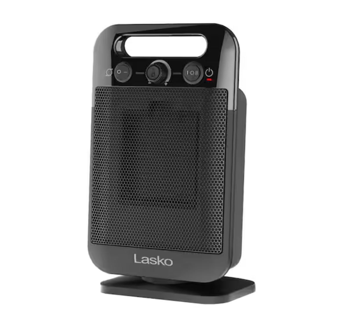 MyHeat Go 1500-Watt 12 in. Black Electric Tabletop Ceramic Space Heater with Overheat Protection & Adjustable Thermostat