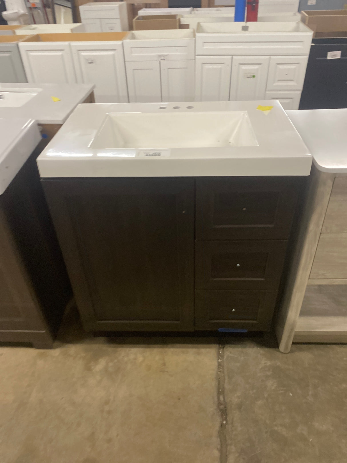 Bannister 31 in. Single Sink Dusk Bath Vanity with White Cultured Marble Top (Assembled)