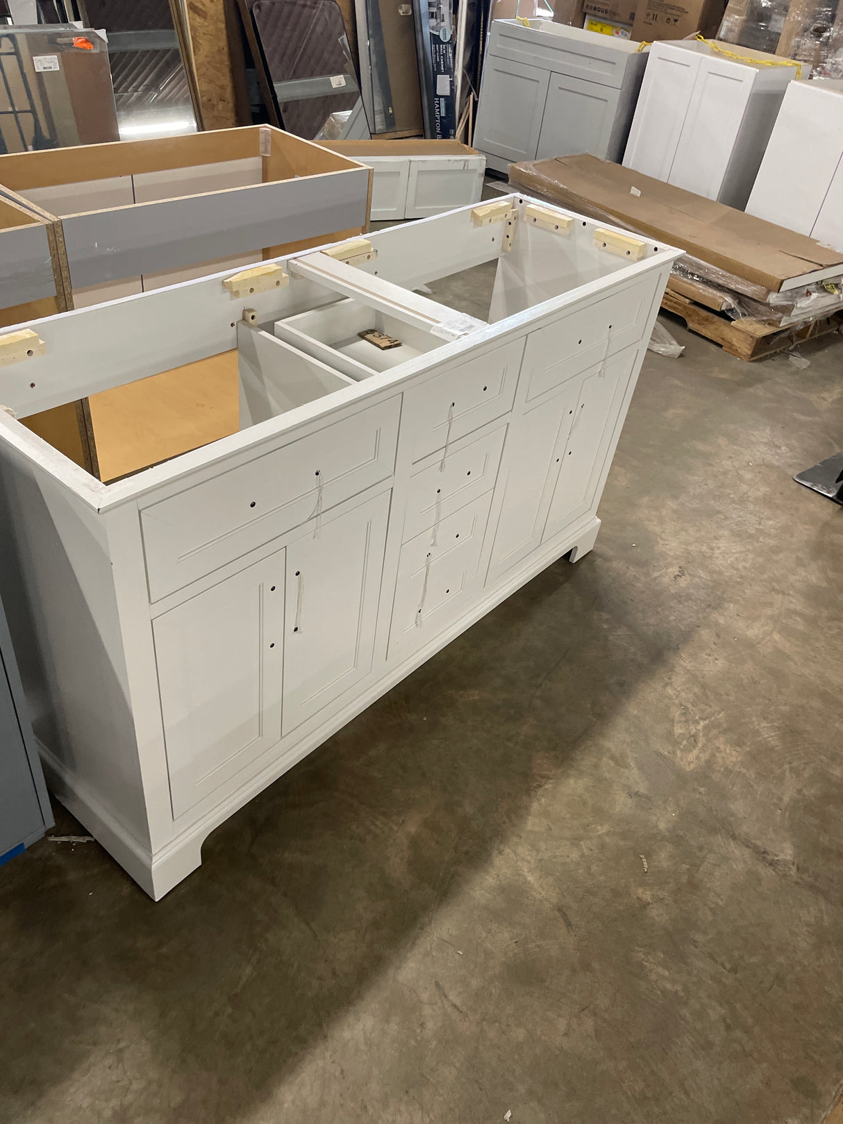 Doveton 60 in. W x 19 in. D x 34.50 in. H Bath Vanity in White without Top