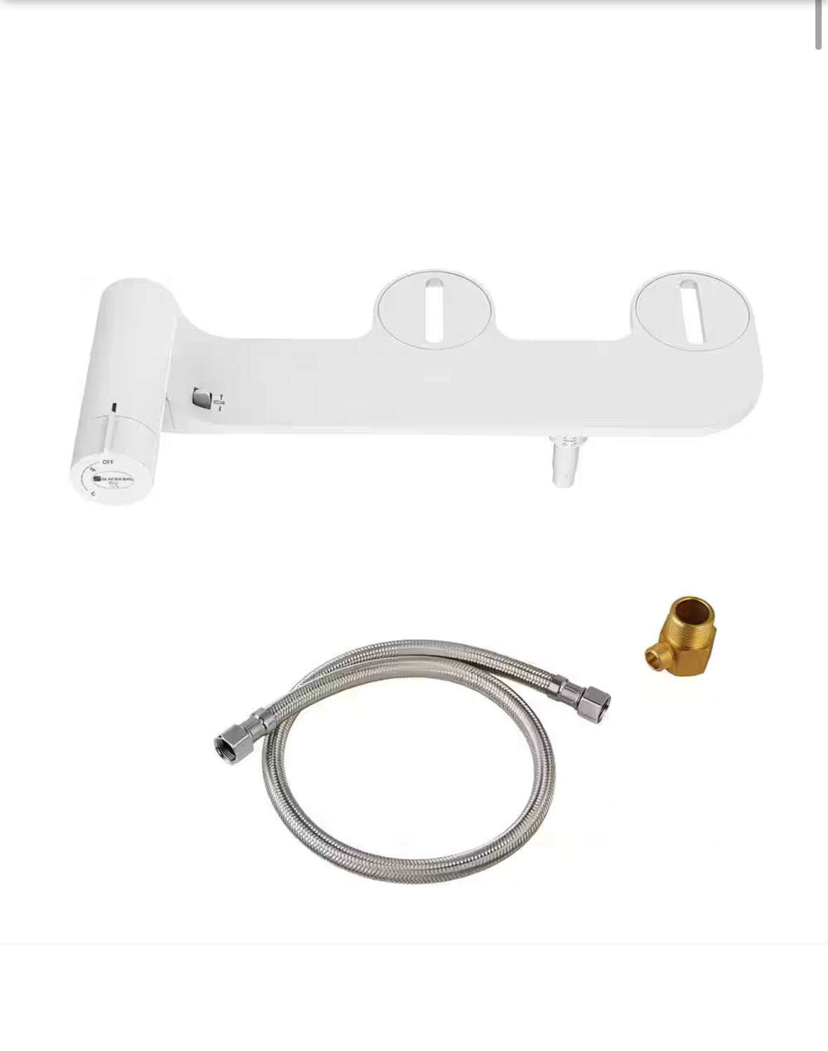 Slim Non-Electric Bidet Attachment in White with Self Cleaning
