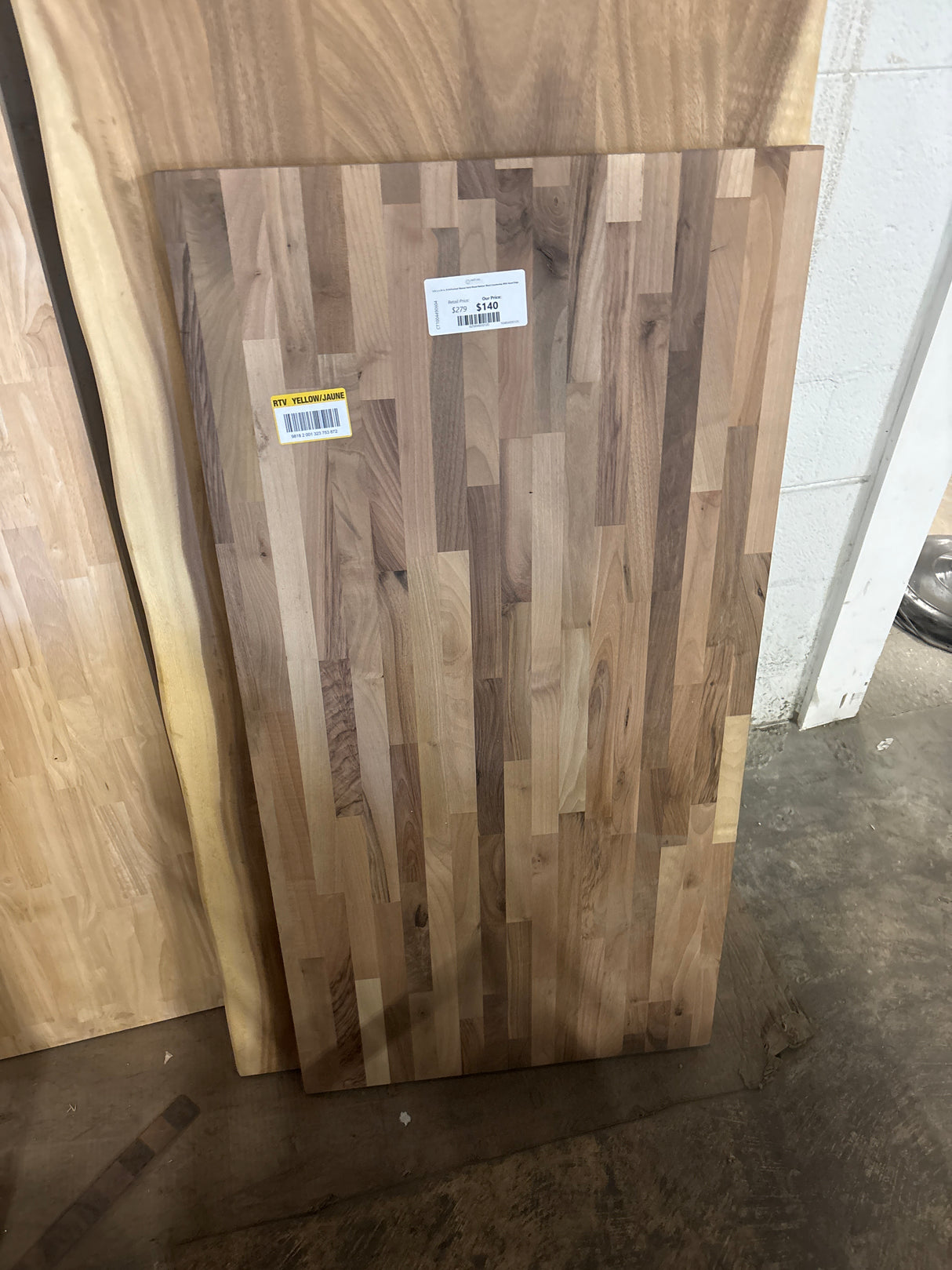 4 ft. L x 25 in. D Unfinished Walnut Solid Wood Butcher Block Countertop With Eased Edge