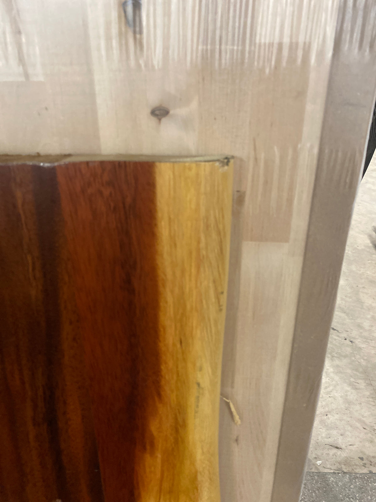 8 ft. L x 25 in. D Finished Saman Solid Wood Butcher Block Countertop With Live Edge