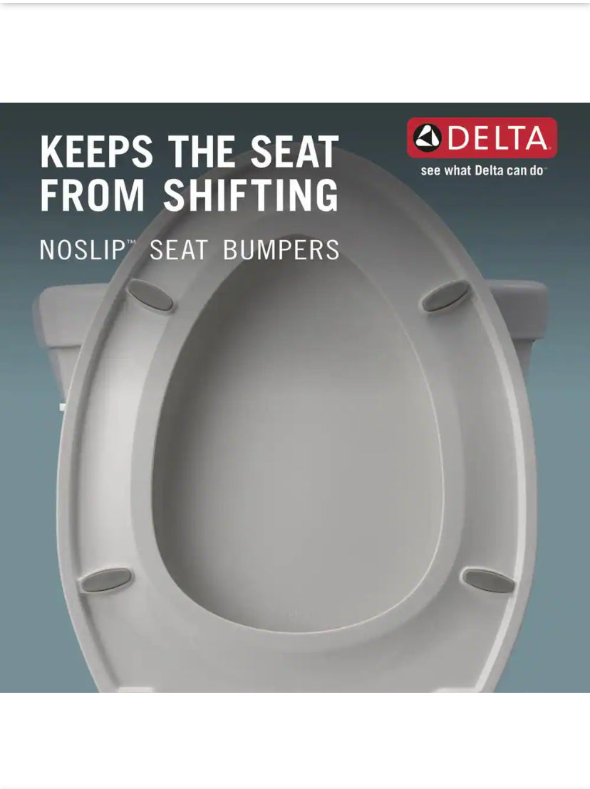 Wycliffe Slow-Close Elongated Toilet Seat with No Slip Bumpers in White