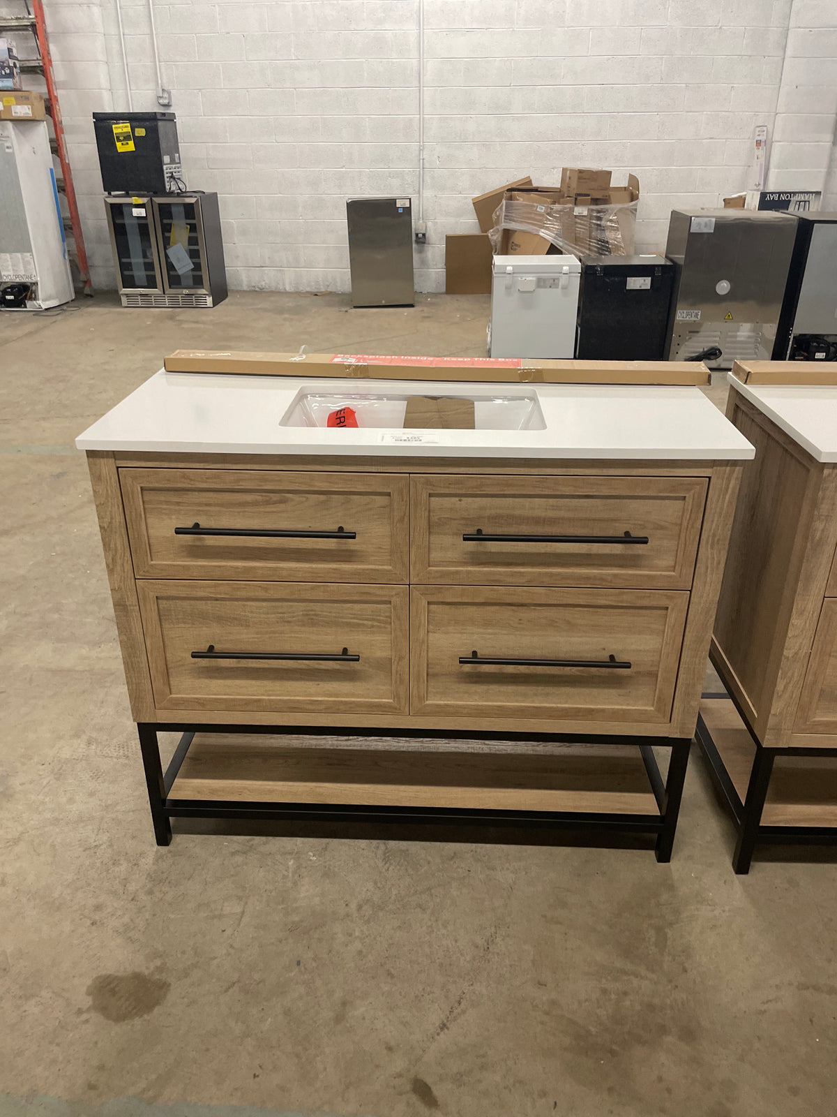 Corley 42 in. W x 19 in. D x 34.50 in. H Bath Vanity in Natural Oak with White Cultured Marble Top