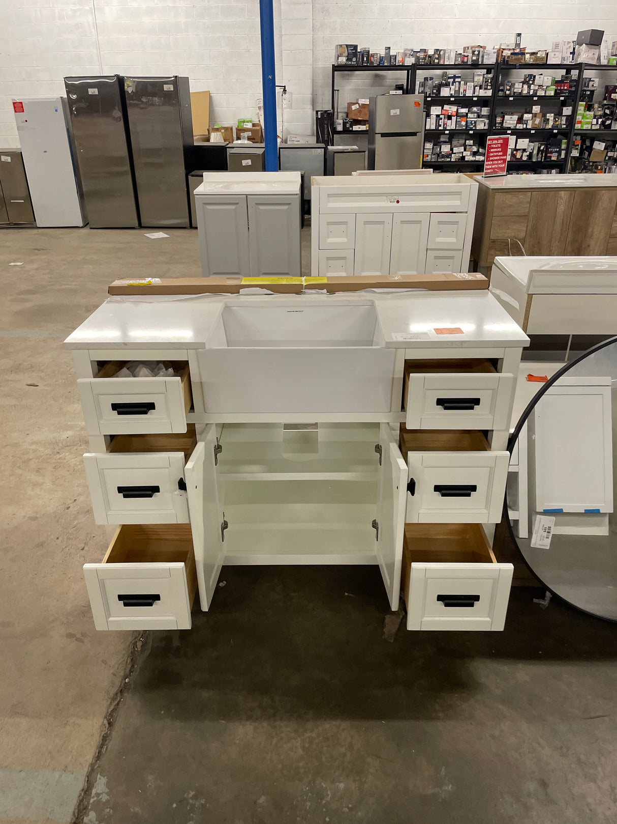 Richfield 49 in. Single Sink Freestanding White Bath Vanity with White Engineered Stone Top and Backsplash Assembled