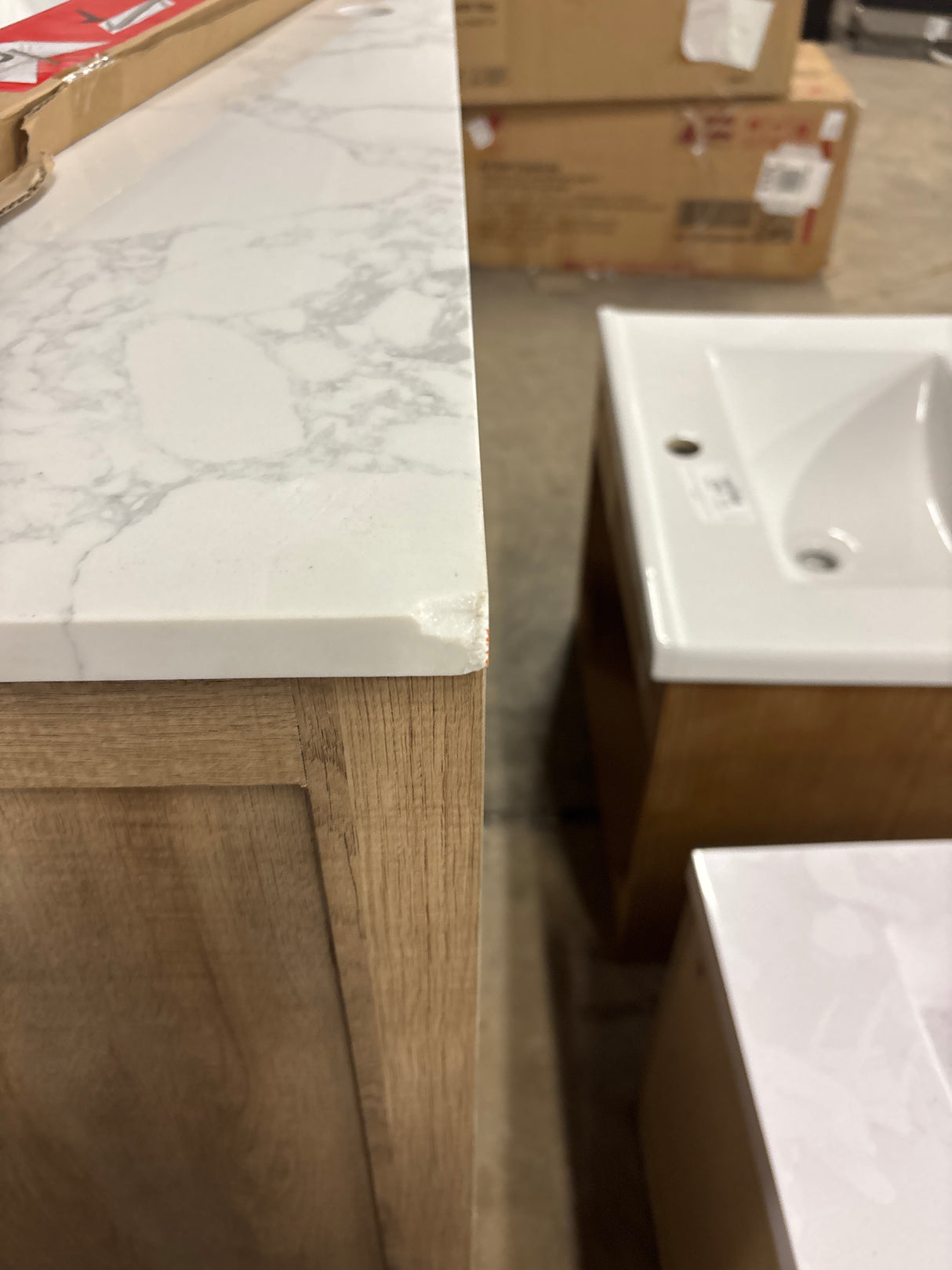 Tobana 42 in. W x 19 in. D x 34.5 in. H Bath Vanity in Weathered Tan with White Cultured Marble Top
