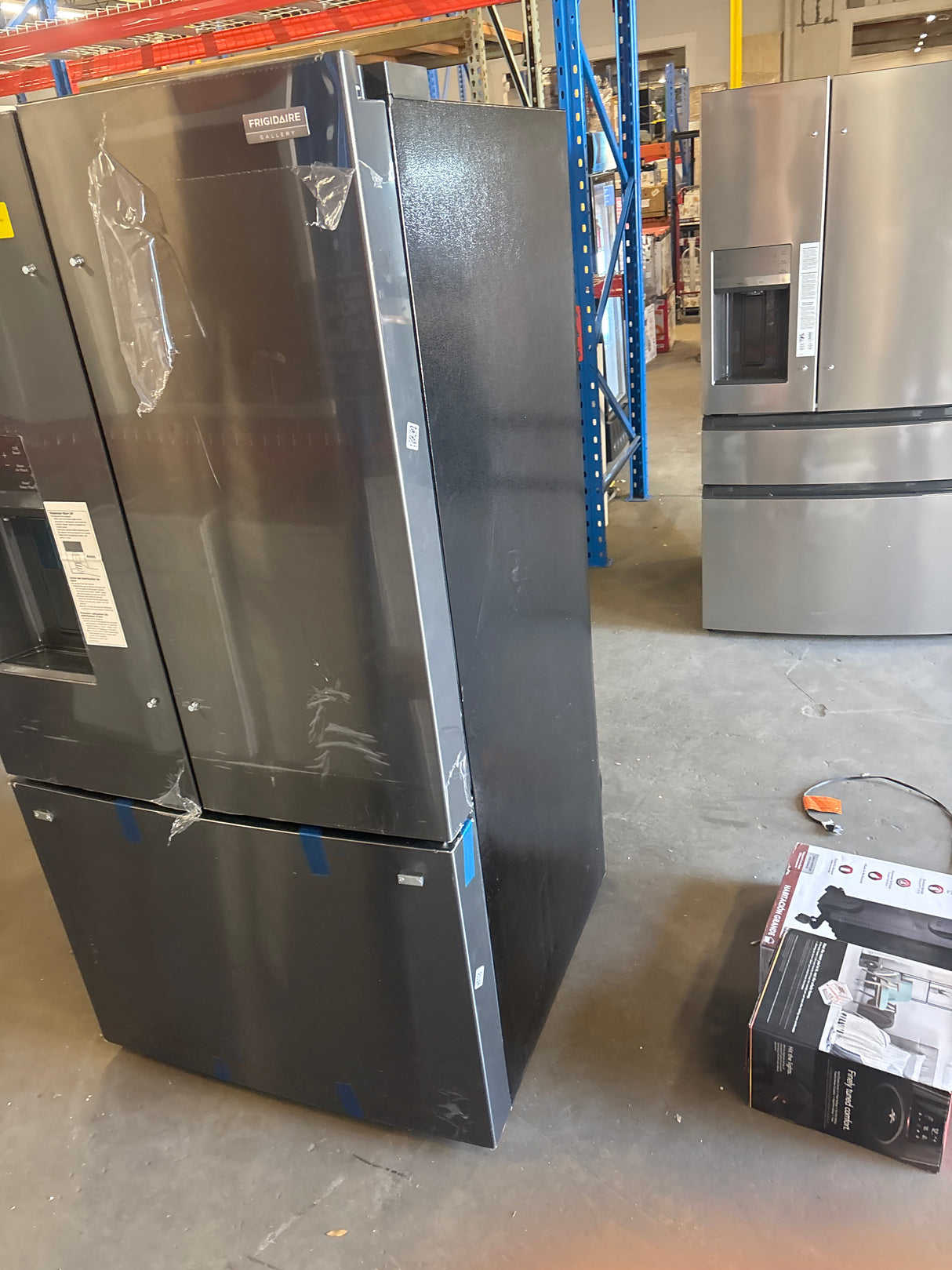 36 in. Gallery 28 cu. ft. Standard Depth French Door Refrigerator in Smudge-Proof Black Stainless Steel