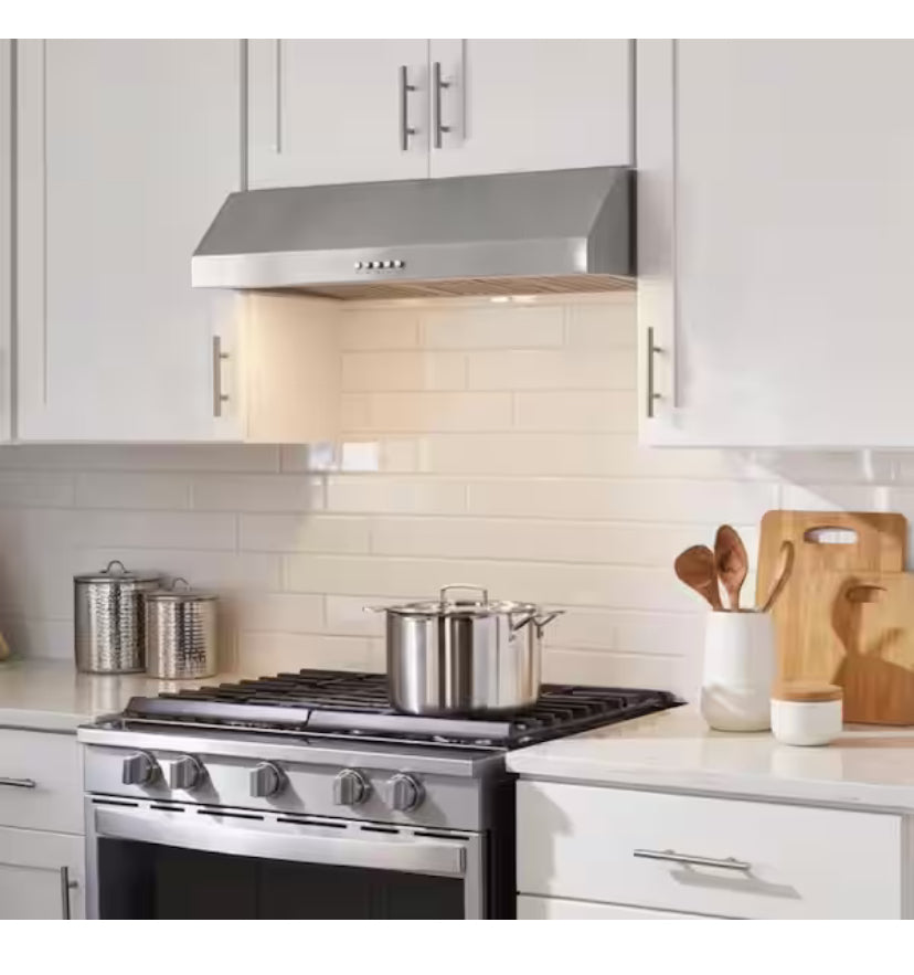 Sarela 30 in. W x 7 in. H 500CFM Convertible Under Cabinet Range Hood in Stainless Steel with LED Lights and Filter