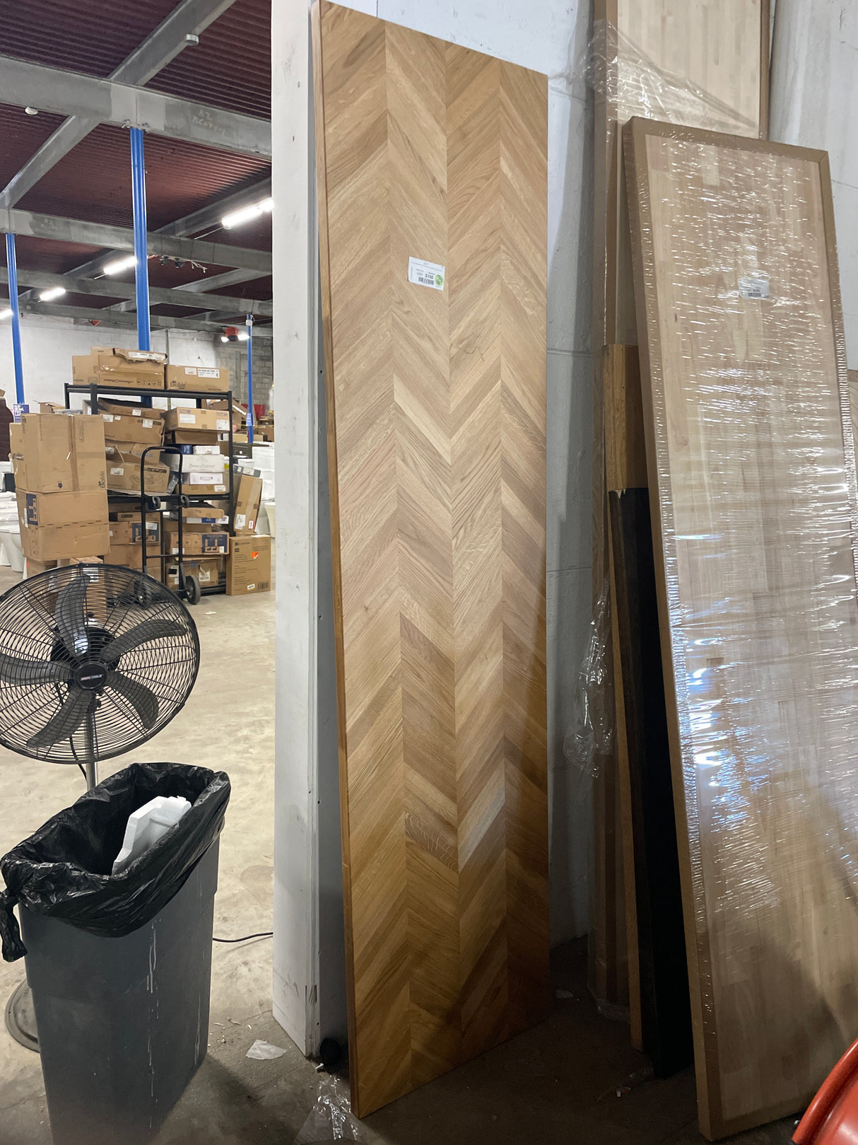 8 ft. L x 25 in. D Engineered Finished Chevron Oak Butcher Block Countertop in Brown with Standard Edge