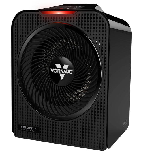 Forced Air Velocity 5 Whole Room 1500-Watt 5118 BTU Electric Space Fan Electric Heater Furnace, Black