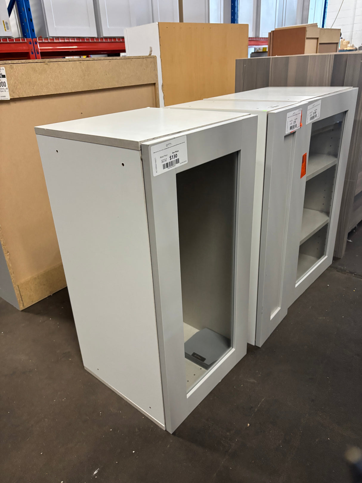 Milton 18 in. W x 14 in. D x 30 in. H Assembled Shaker Glass Door Specialty Wall Kitchen Cabinet in Light Gray